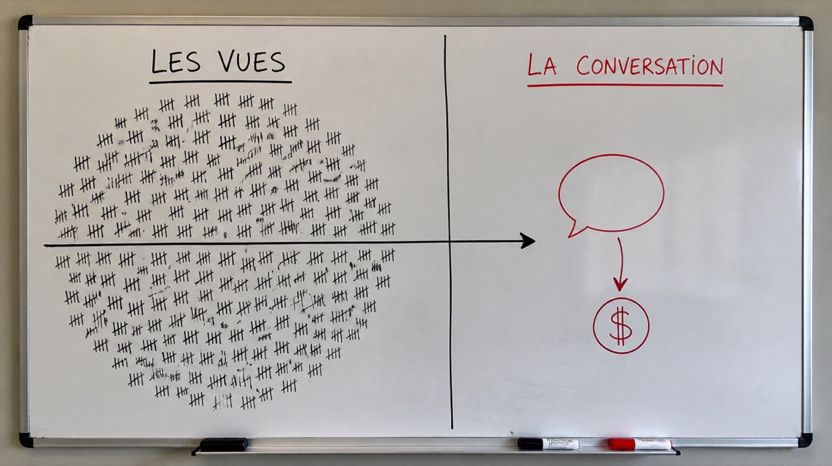 Les vues passent tout droit, la conversation mène à la vente
