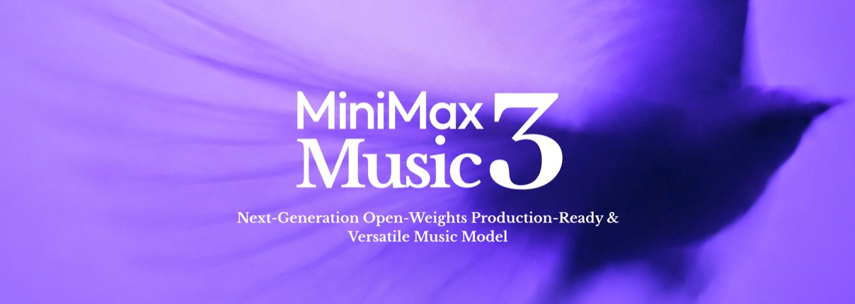 Le visuel d'annonce officiel de MiniMax Music 3