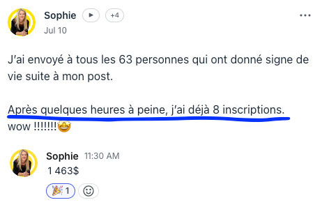 Résultats Sophie Bernet